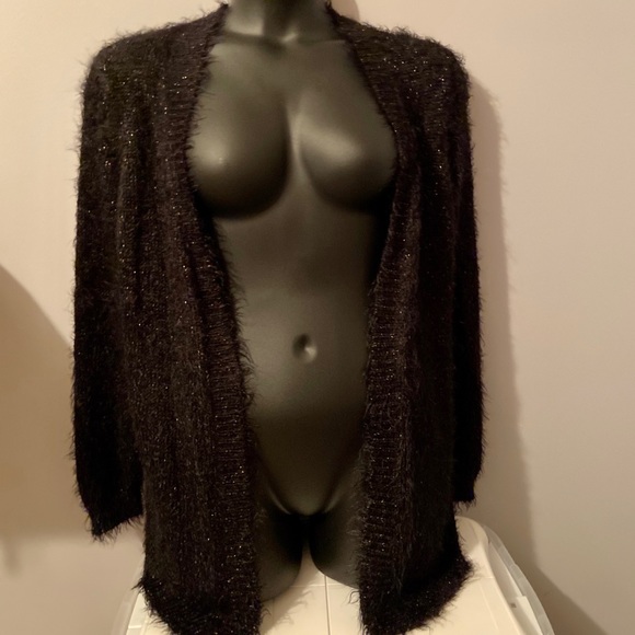 EUC Soft/fuzzy black and gold cardigan - Picture 8 of 8